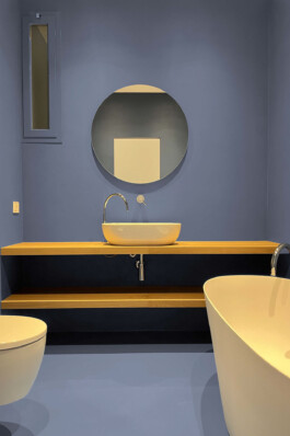 Progetto architettonico di restauro di un bagno.